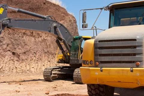 Bulldozer in action Stock Photos