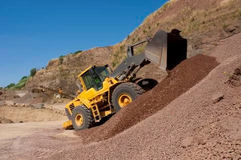 Bulldozer in action Stock Photos