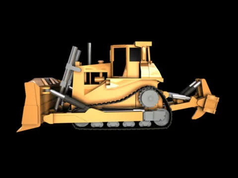 Bulldozer with alpha Stock Footage 26144384