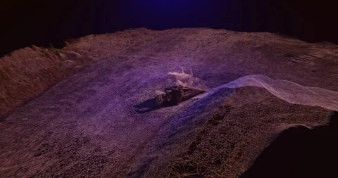 Bulldozer on the career, 3d wireframe Stockbeeldmateriaal 245844344