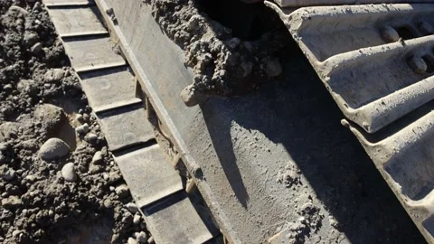 Bulldozer caterpillar closeup Stock Footage 236536598