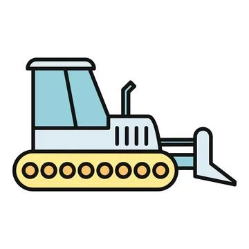 Bulldozer construction machine vector icon design Stock Illustration
