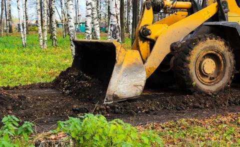 Bulldozer at the construction Foto stock