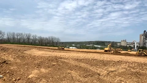 Bulldozer at a construction site Stock Footage 153107635