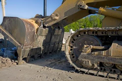Bulldozer at Construction Site Stock Photos