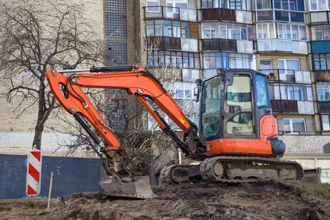 A bulldozer at a construction site Stock Photos
