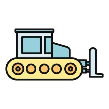 Bulldozer construction vehicle icon vector illustration design Stock Illustration