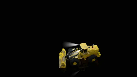 Bulldozer drives in circles - 3d render looped video. Stock Footage 167507160