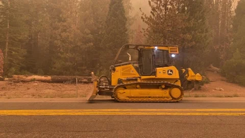 Bulldozer Fighting Caldor Fire Stock Footage 159902487
