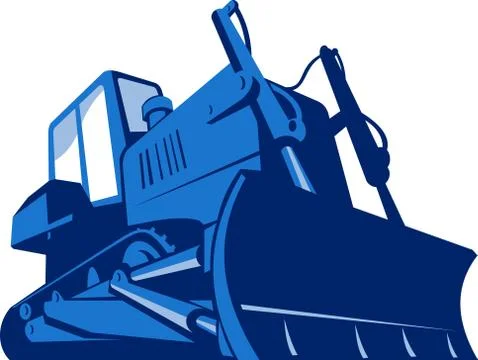 Bulldozer front retro. Illustrazione stock