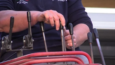 Bulldozer hand close up Stock Footage 81609739