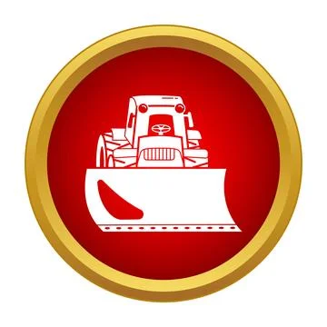 Bulldozer heavy equipment machine tool icon design Stock Illustration