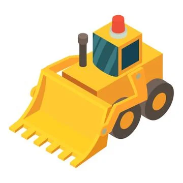 Bulldozer icon, isometric 3d style Stock Illustration
