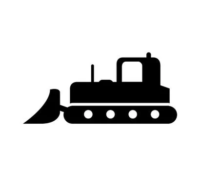 Bulldozer icon on white background Stock Illustration