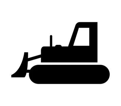 Bulldozer icon on white background Stock Illustration