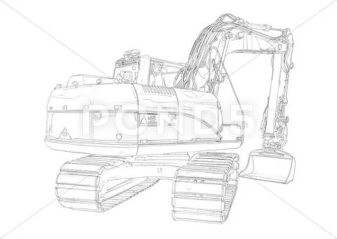 Caterpillar D6N Bulldozer CAT Sketch by Randy Steele
