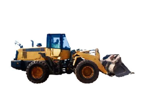 Bulldozer. Isolated on white background. Vector illustration. 스톡 일러스트