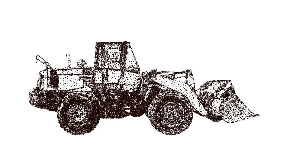 Bulldozer. Isolated on white background. Vector illustration. Stock Illustration