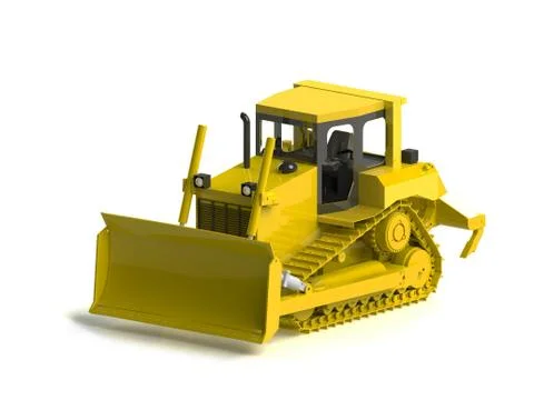 Bulldozer isolated on white Stock Illustration