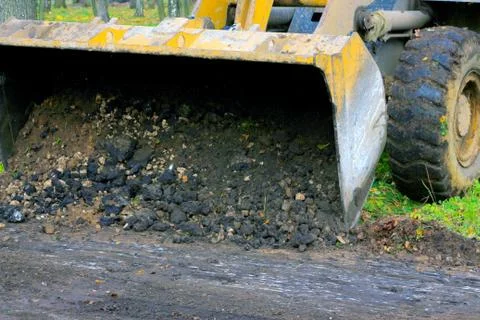 The bulldozer leveled the ground Stock Photos