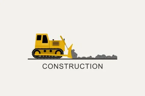 Bulldozer leveled the road Stock Illustration