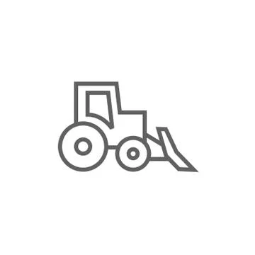 Bulldozer line icon Stock Illustration