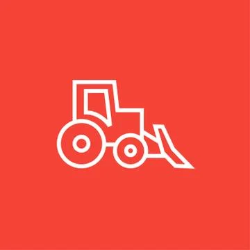 Bulldozer line icon Stock Illustration