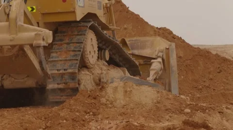 Bulldozer Loader At Earthmoving Works Stock Footage 62086022
