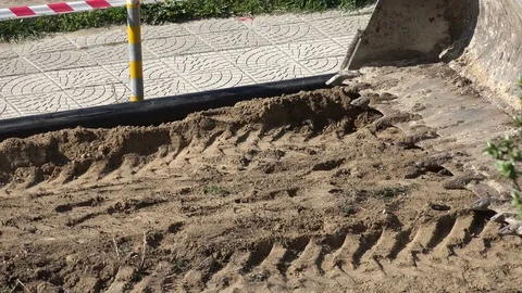 Bulldozer loader excavator construction machine, close up Video stock 74949850