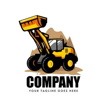 Bulldozer logo Stock Illustration