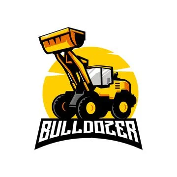 Bulldozer logo Stock Illustration