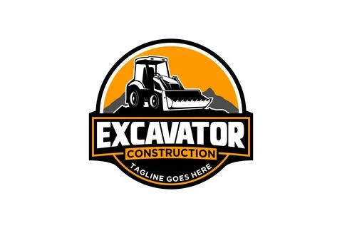 Bulldozer logo template vector. Heavy equipment logo vector for constructio.. Stock Illustration