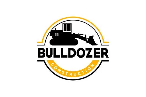 Bulldozer logo template vector. Heavy equipment logo vector for constructio.. Stock-Illustration