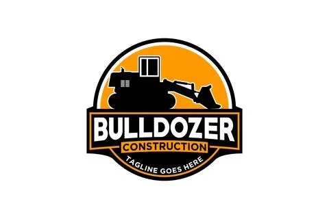 Bulldozer logo template vector. Heavy equipment logo vector for constructio.. Stock-Illustration