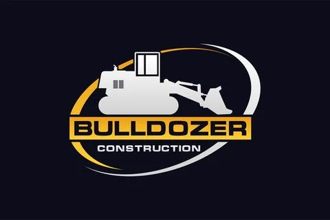 Bulldozer logo template vector. Heavy equipment logo vector for constructio.. Stock-Illustration