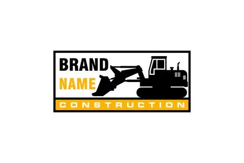 Bulldozer logo template vector. Heavy equipment logo vector for constructio.. Stock Illustration
