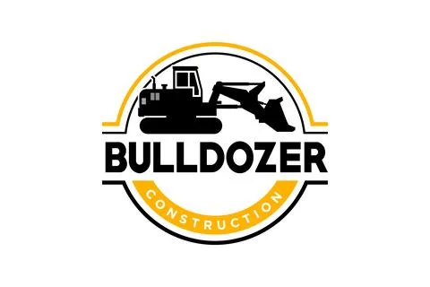 Bulldozer logo template vector. Heavy equipment logo vector for constructio.. Stock-Illustration
