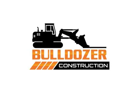 Bulldozer logo template vector. Heavy equipment logo vector for constructio.. Stock Illustration