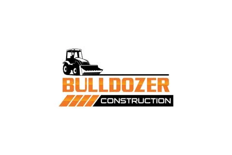 Bulldozer logo template vector. Heavy equipment logo vector for constructio.. Stock Illustration