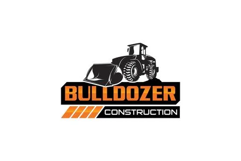 Bulldozer logo template vector. Heavy equipment logo vector for constructio.. Stock-Illustration