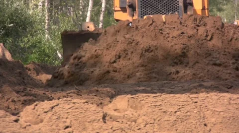 Bulldozer low angle extreme close up 1 Stock Footage 971640