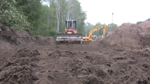 Bulldozer low angle Video stock 973981