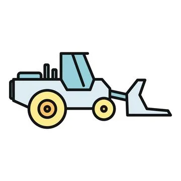 Bulldozer machine moving earth on a construction site Stock Illustration