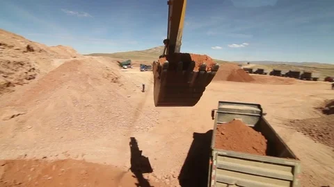 Bulldozer moving soil Stock Footage 77044927