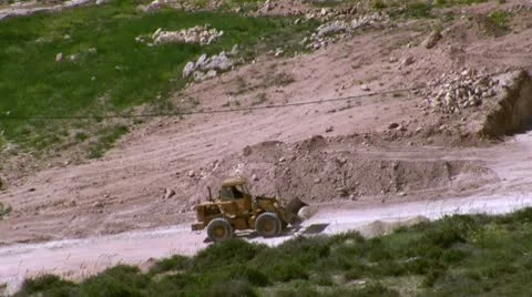 Bulldozer open new road Stock Footage 9026355