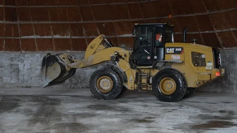 Bulldozer Operating Inside Salt Dome Stock Footage 104028460
