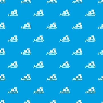 Bulldozer pattern seamless blue Illustrazione stock