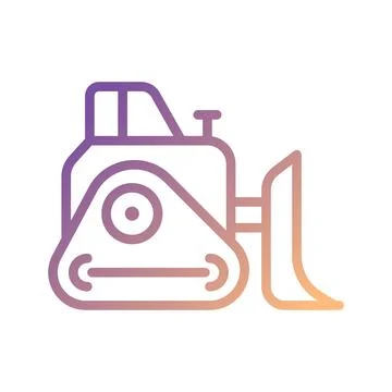 Bulldozer pixel perfect gradient linear vector icon 스톡 일러스트