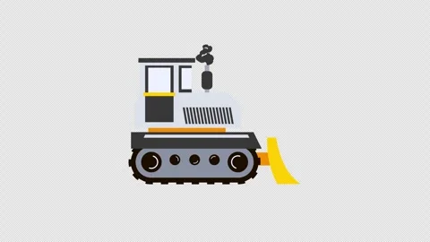 Bulldozer pushing ahead vector transparent motion 스톡 동영상 331703551