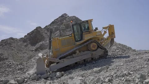 Bulldozer read construction site in Oman Stock Footage 325429960